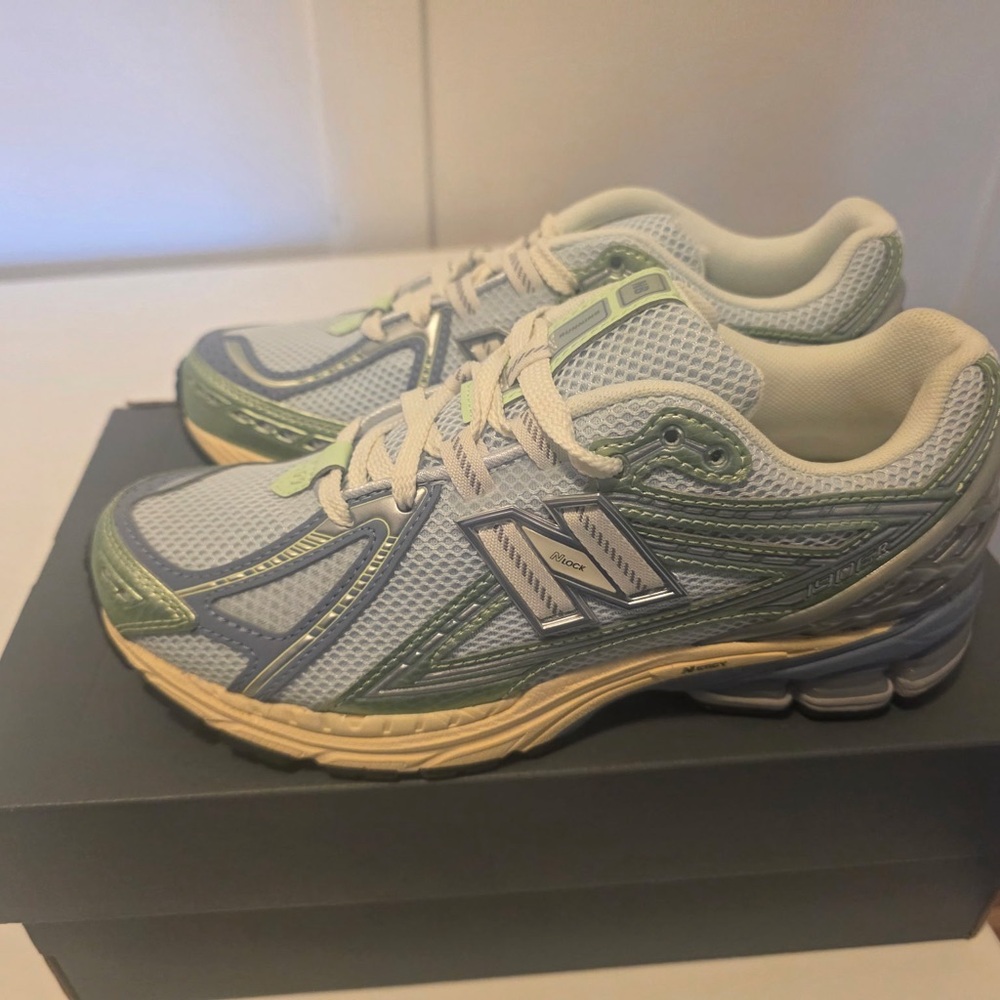 New Balance White Mesh Athletic Sneakers